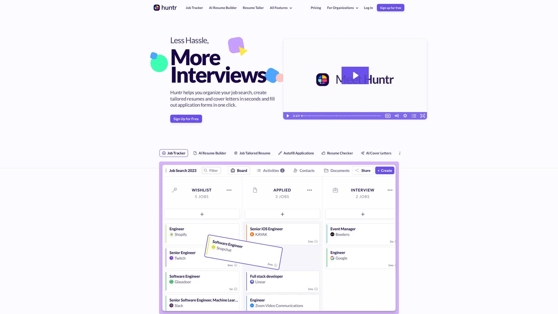 huntr homepage