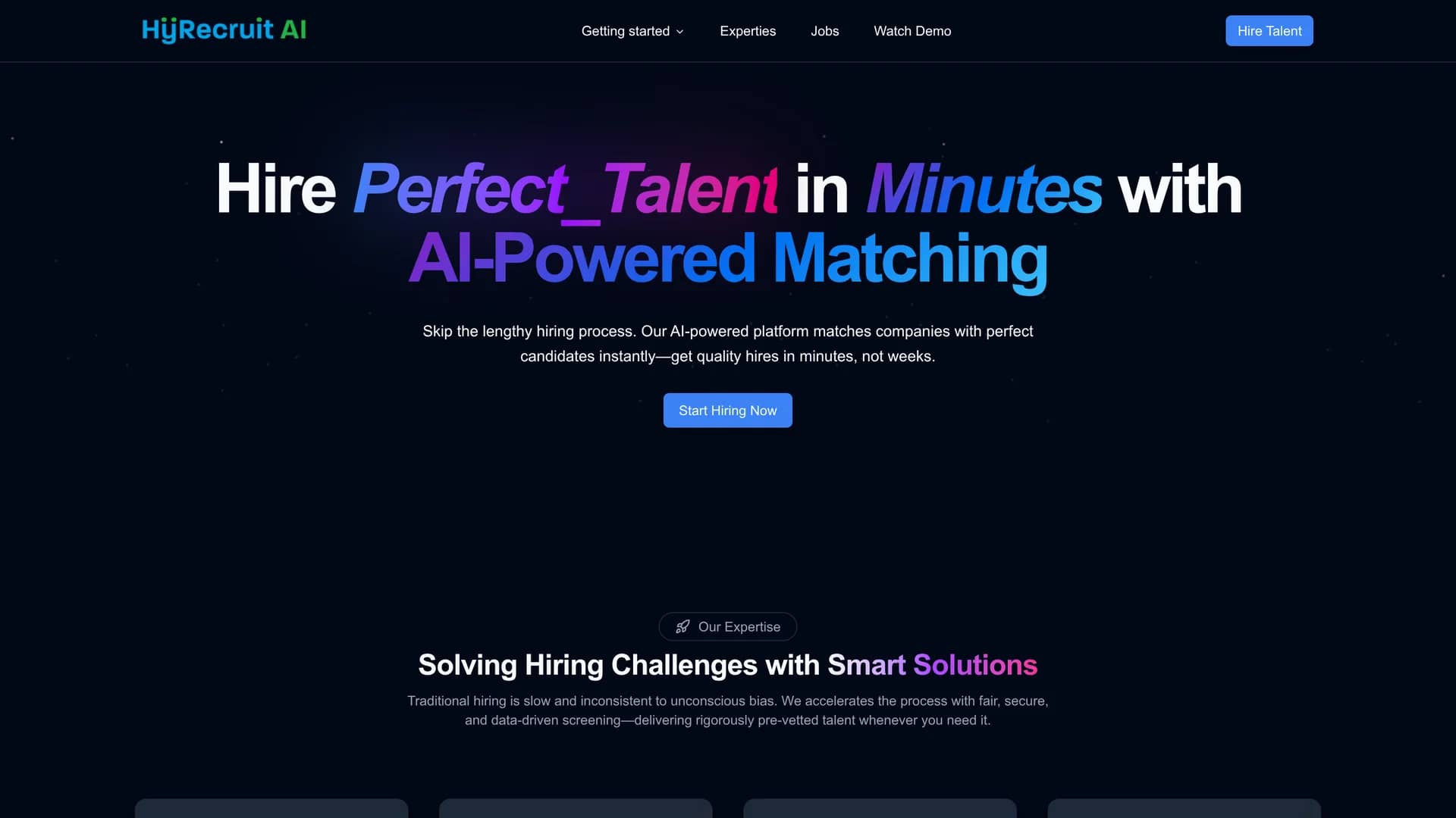 hyrecruitai homepage
