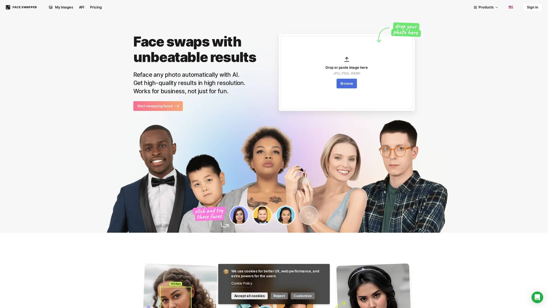 icons8-face-swapper homepage