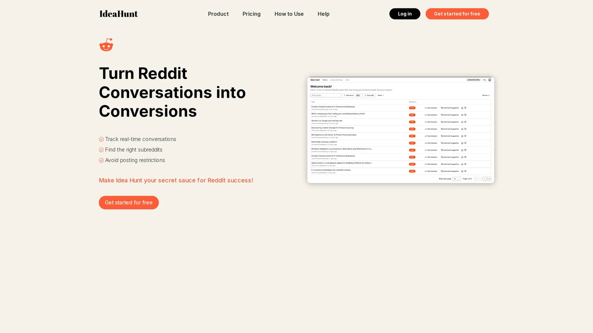 idea-hunt homepage