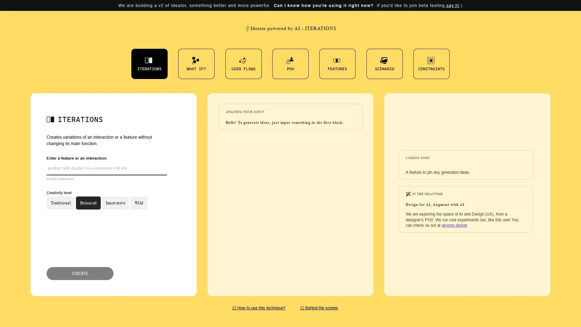 ideator-ai homepage