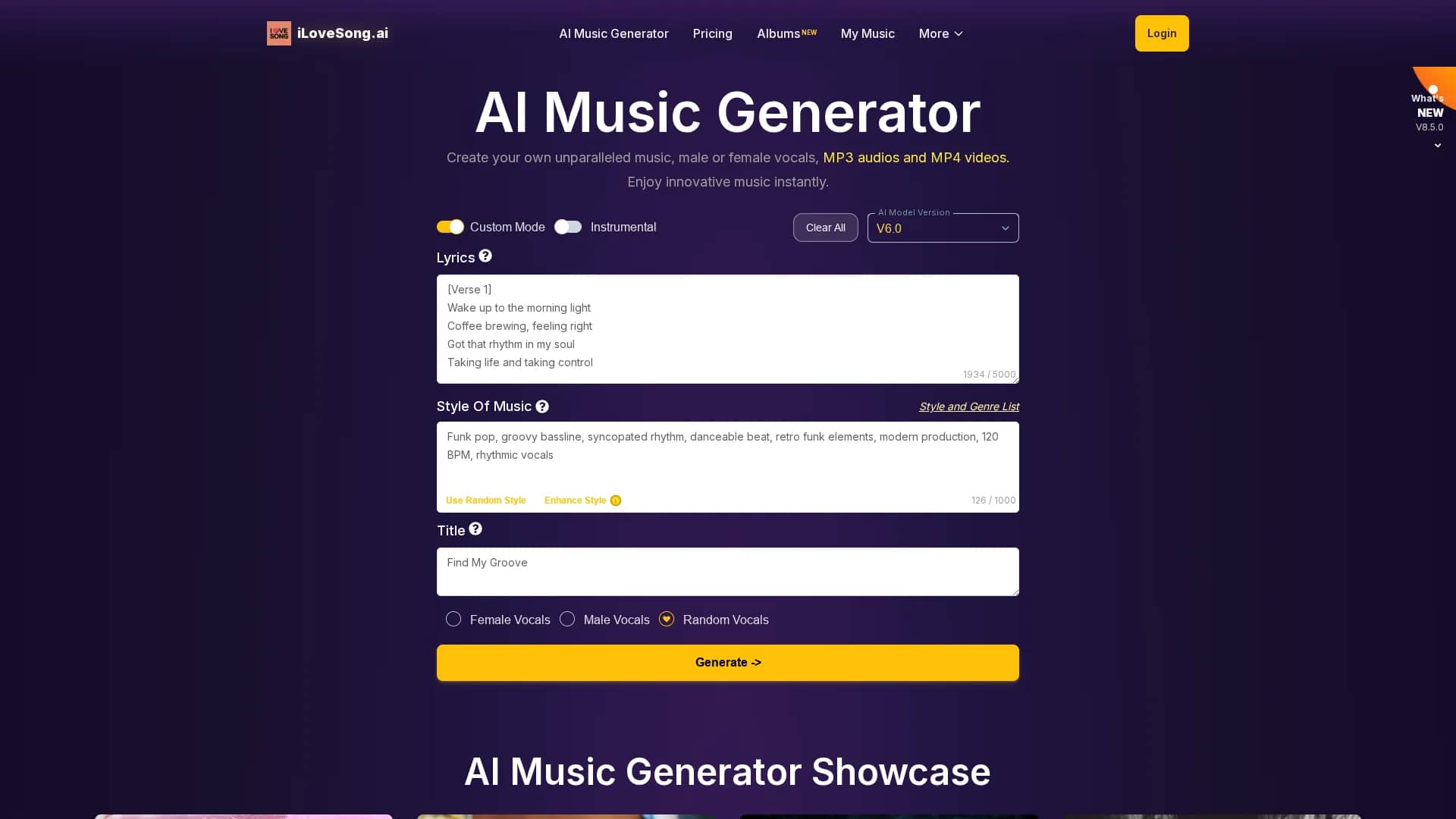 ilovesong-ai homepage