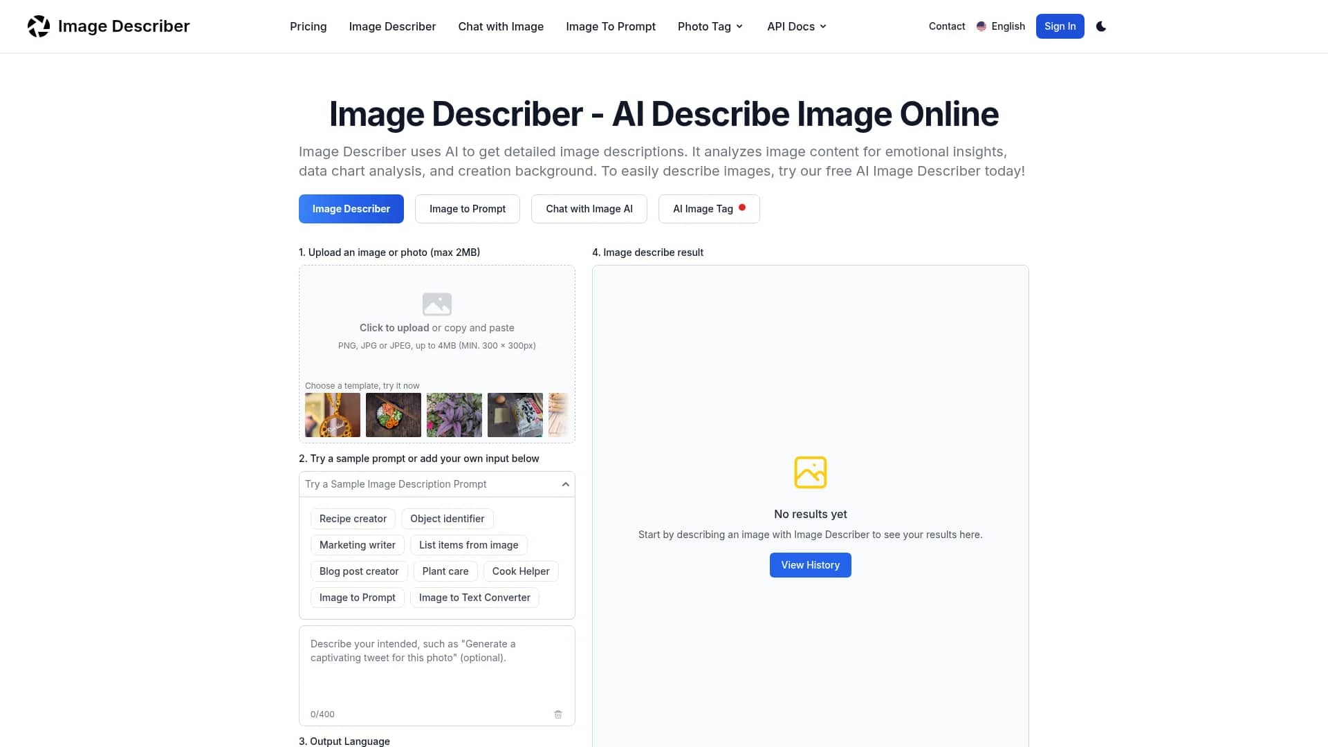 imageai-qa homepage