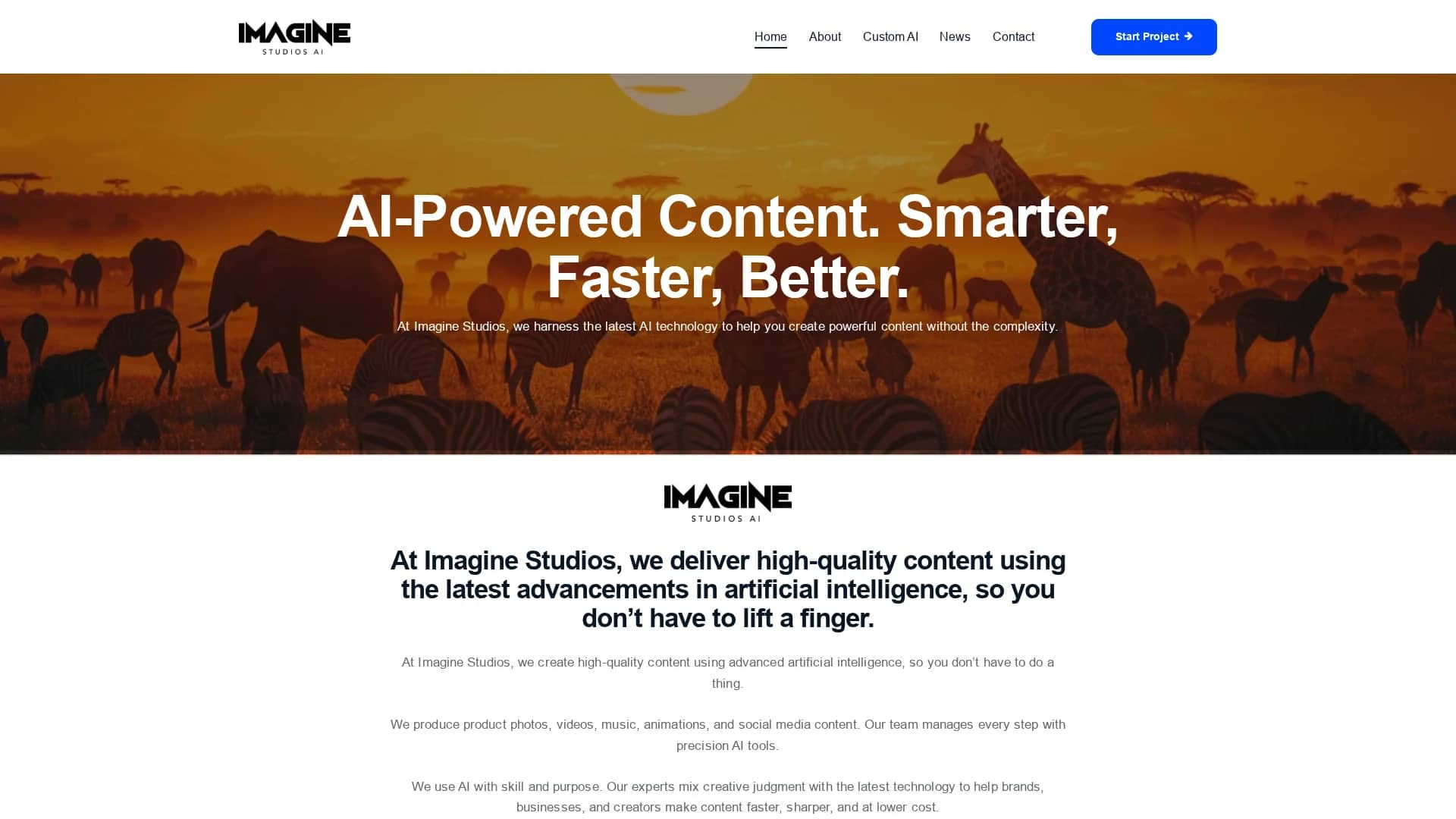 imagine-studios-ai homepage