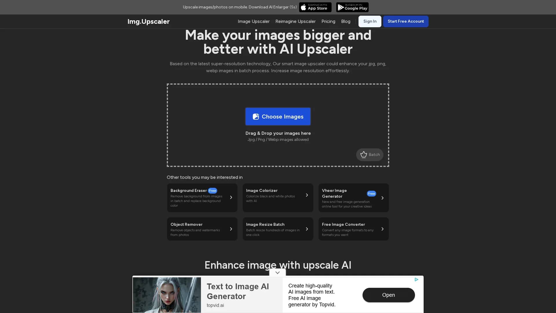 img-upscaler homepage