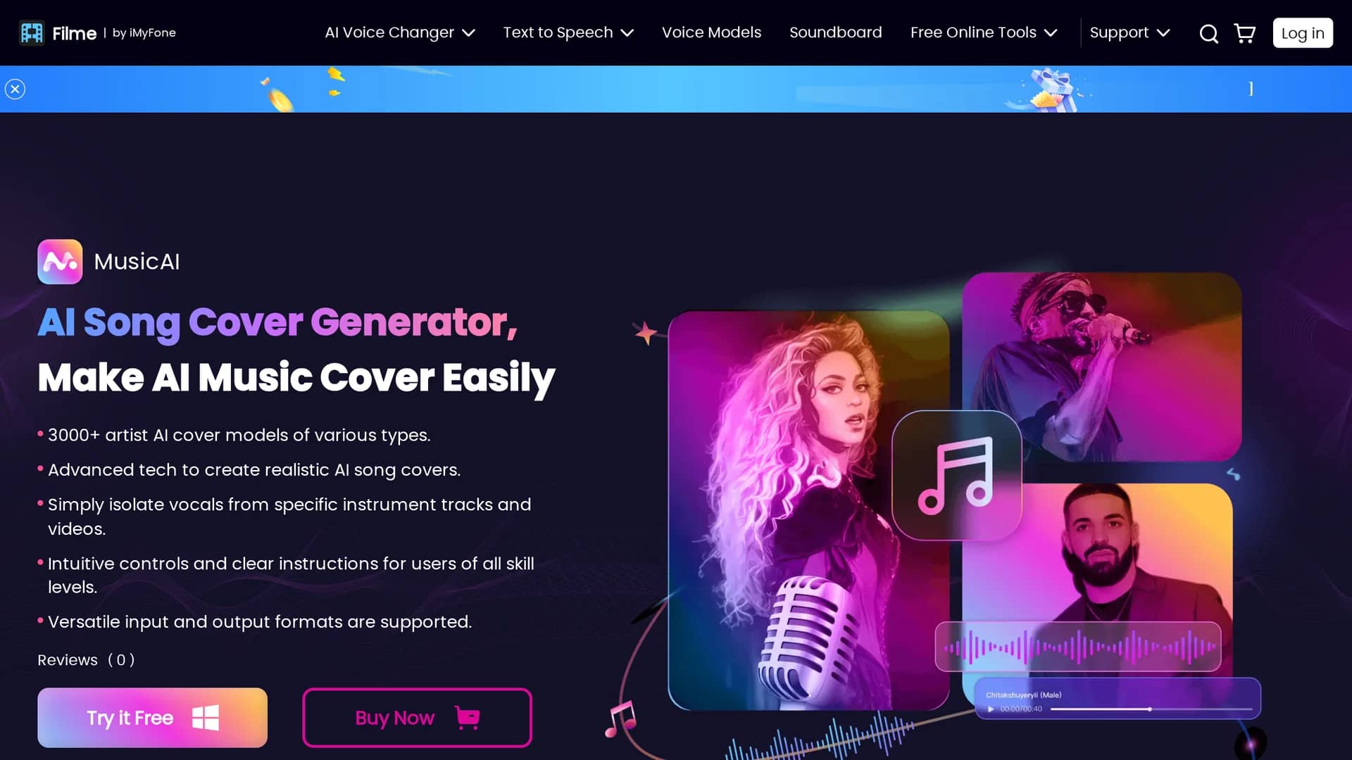 imyfone-musicai homepage