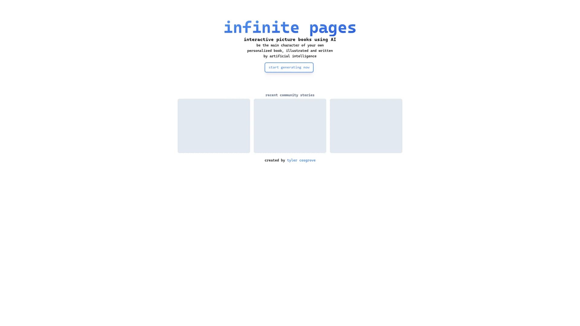 infinite-pages homepage