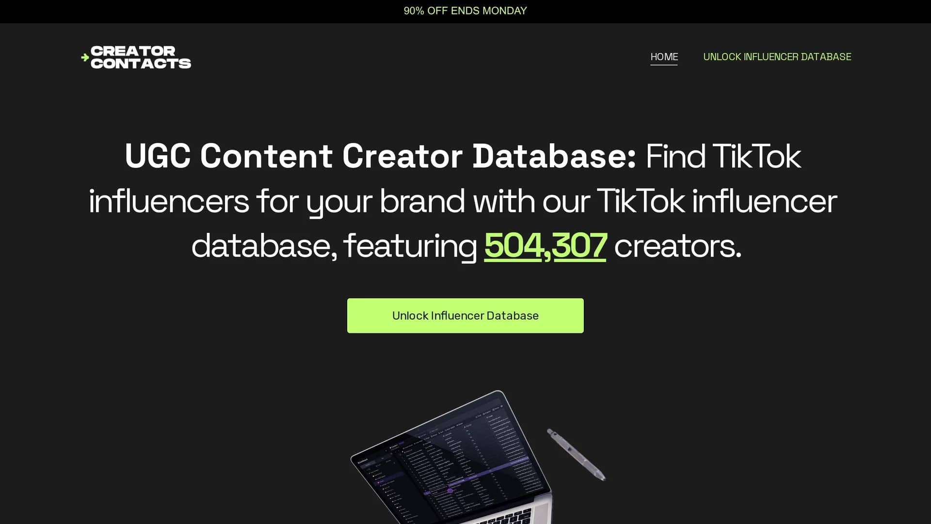 influencer-database homepage
