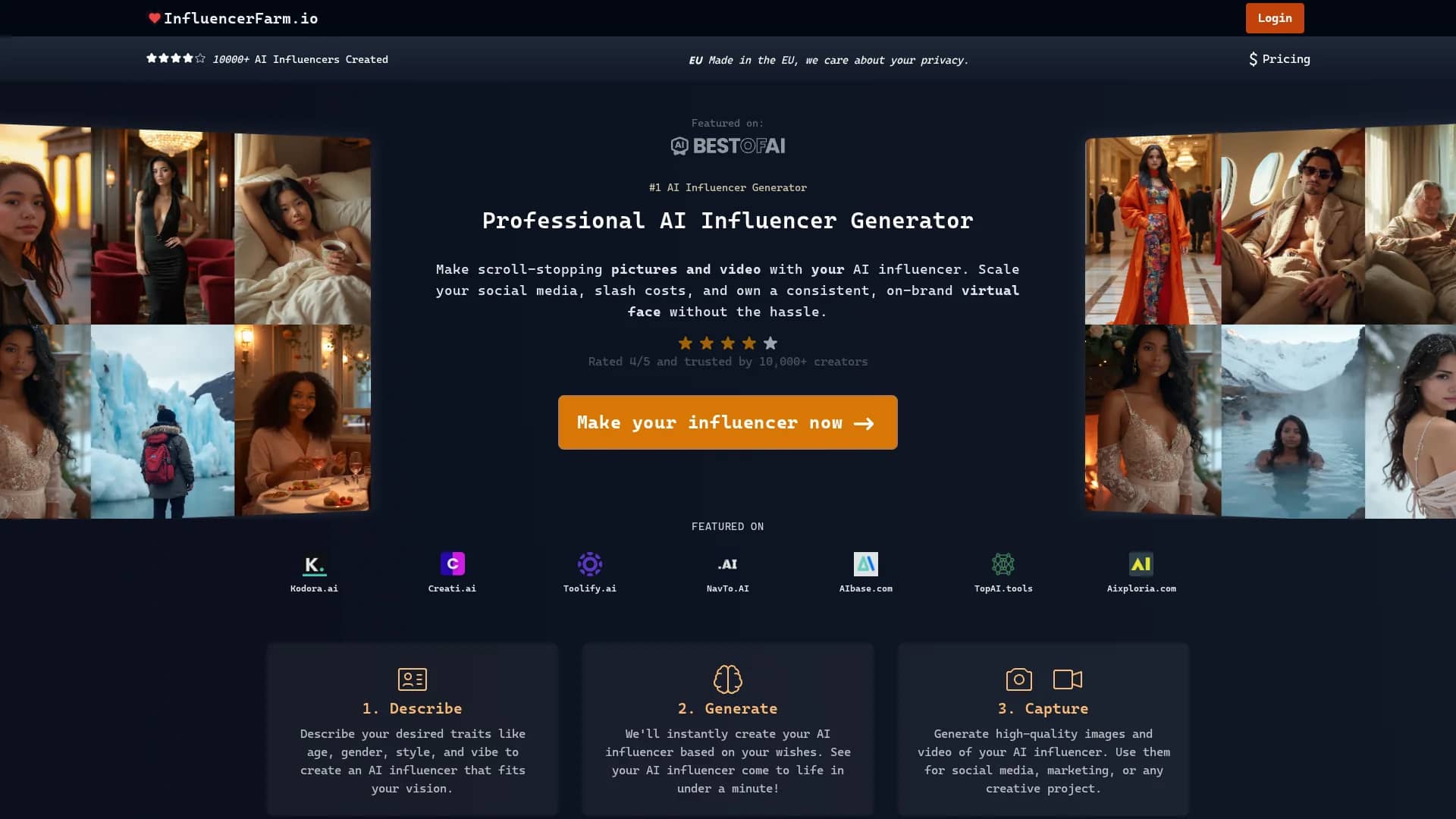 influencerfarm homepage