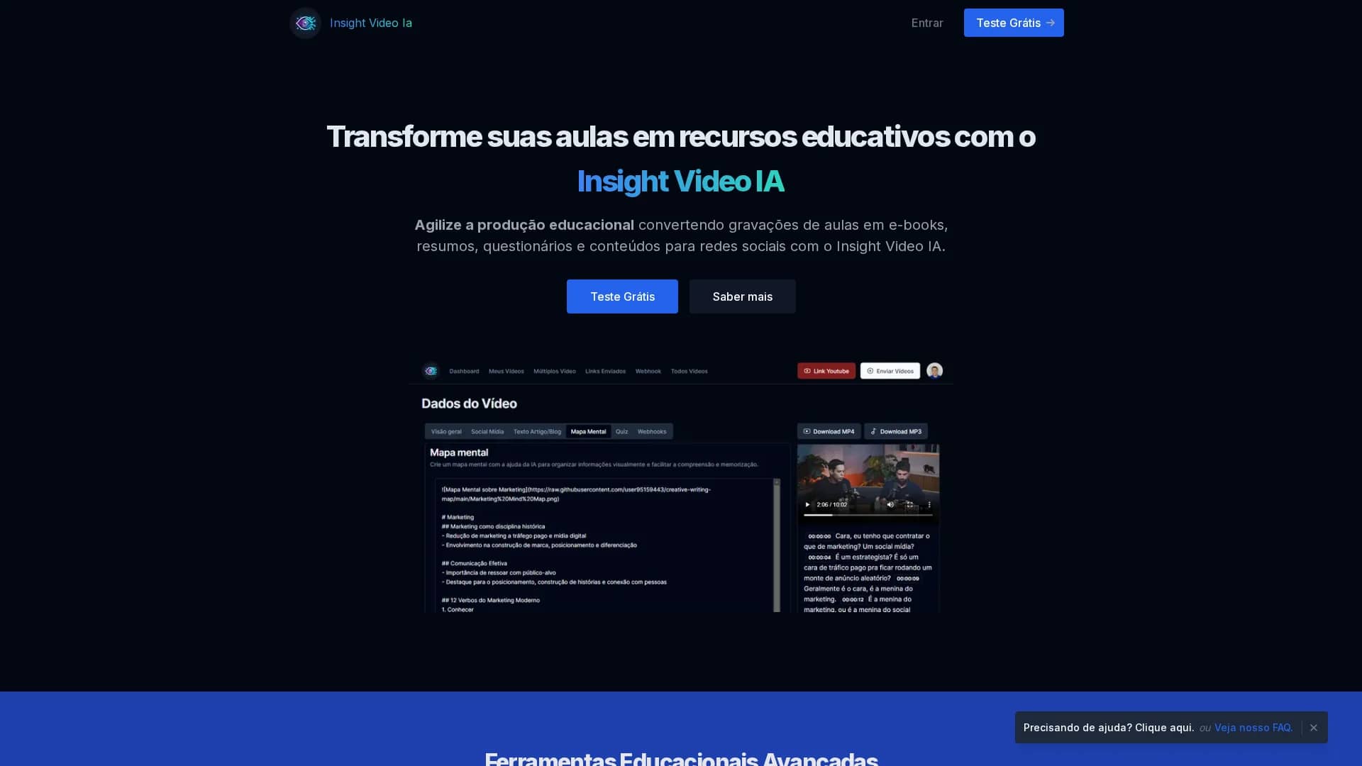 insight-video-ia homepage