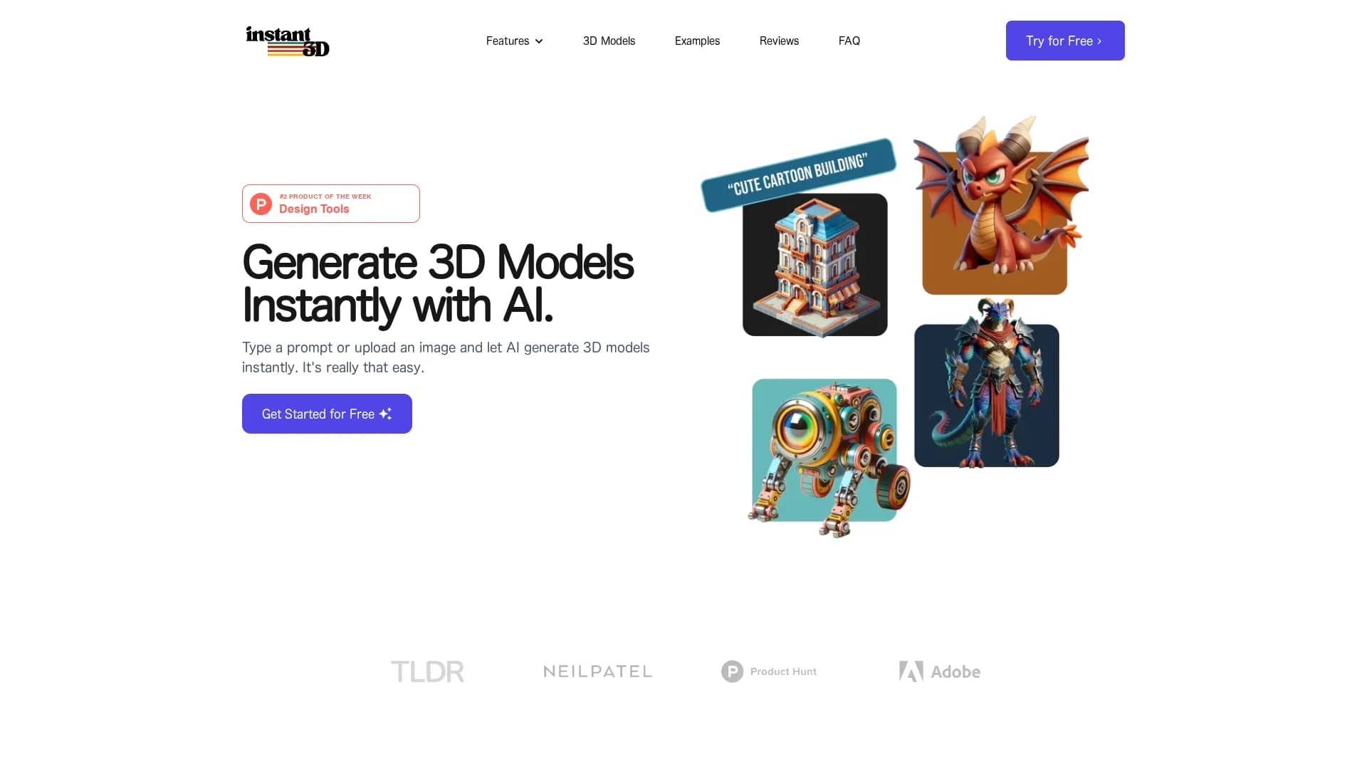instant3d-ai homepage