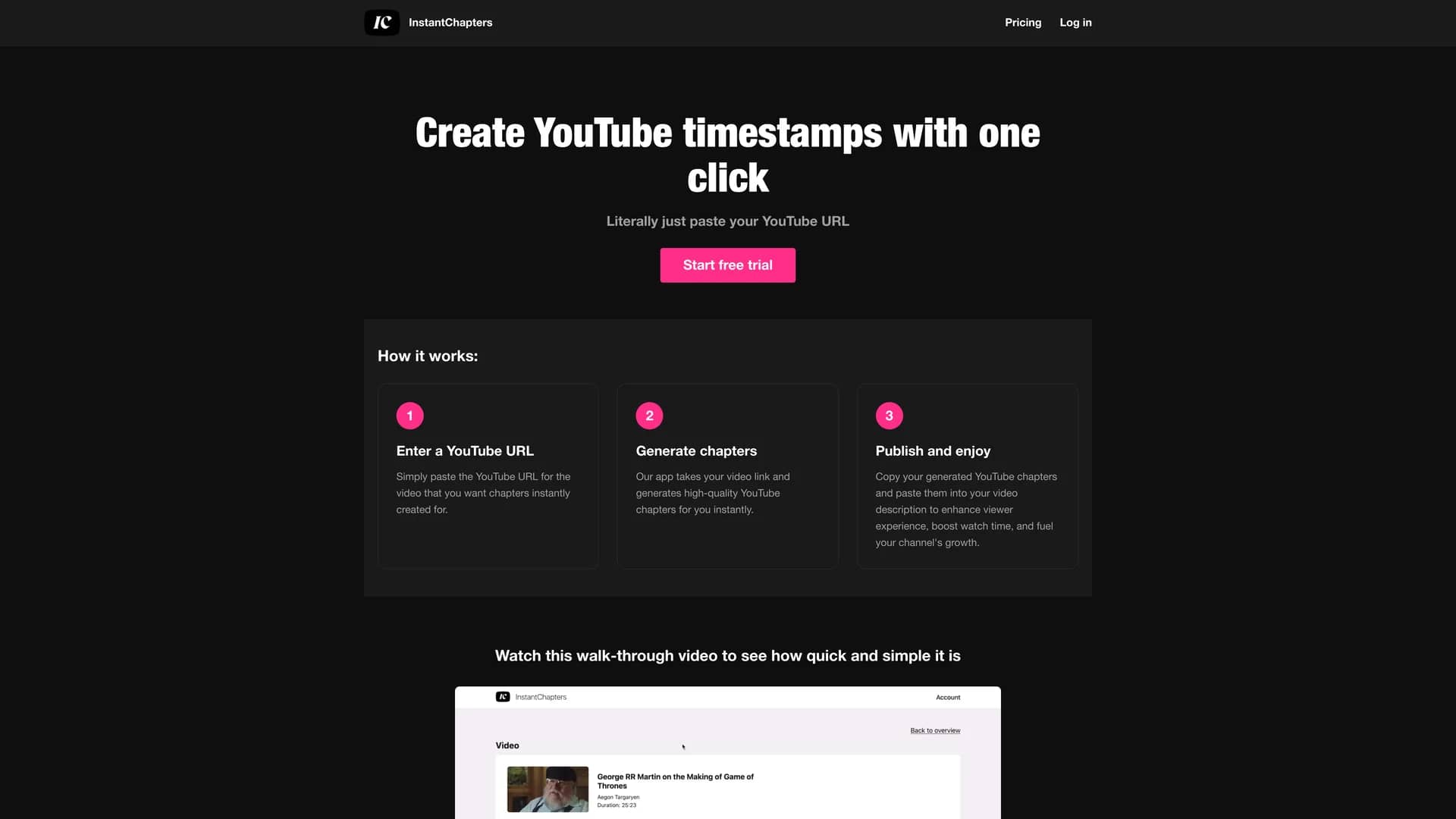 instantchapters homepage