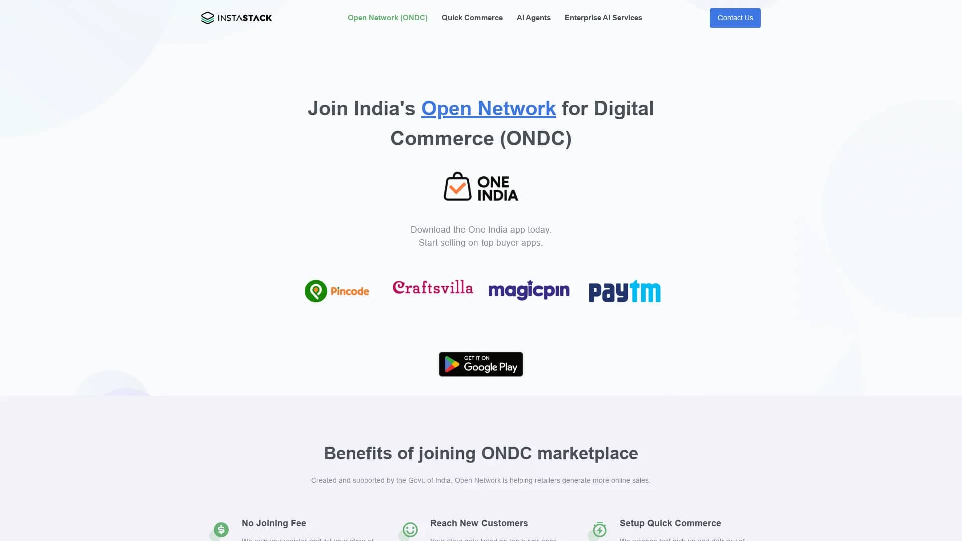 instastack homepage