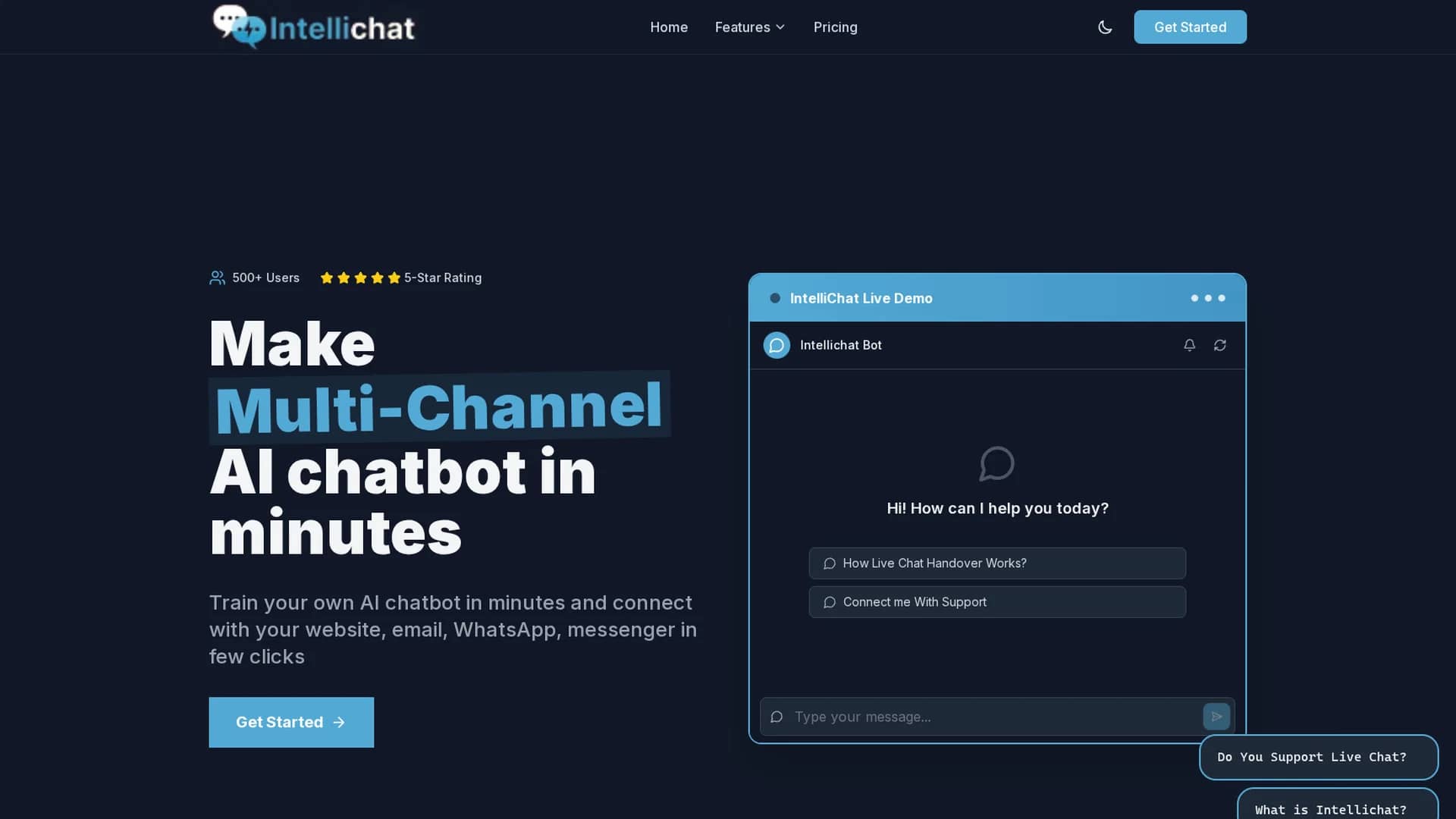 intellichat homepage