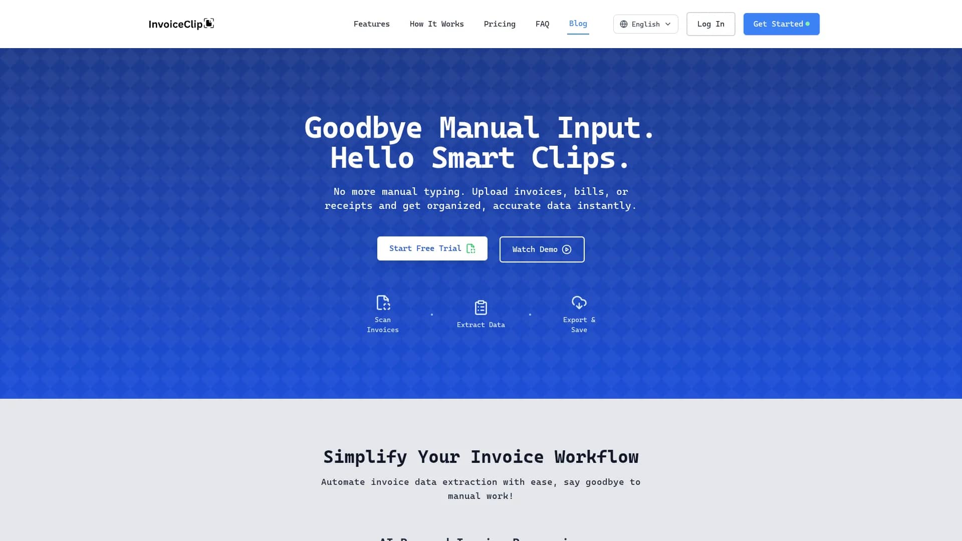 invoiceclip homepage