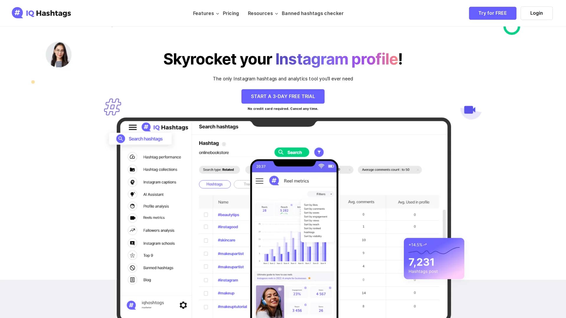 iq-hashtags homepage