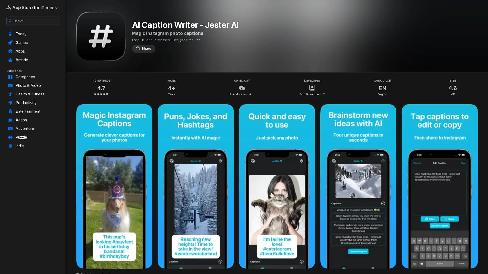 jester-ai-caption-writer homepage