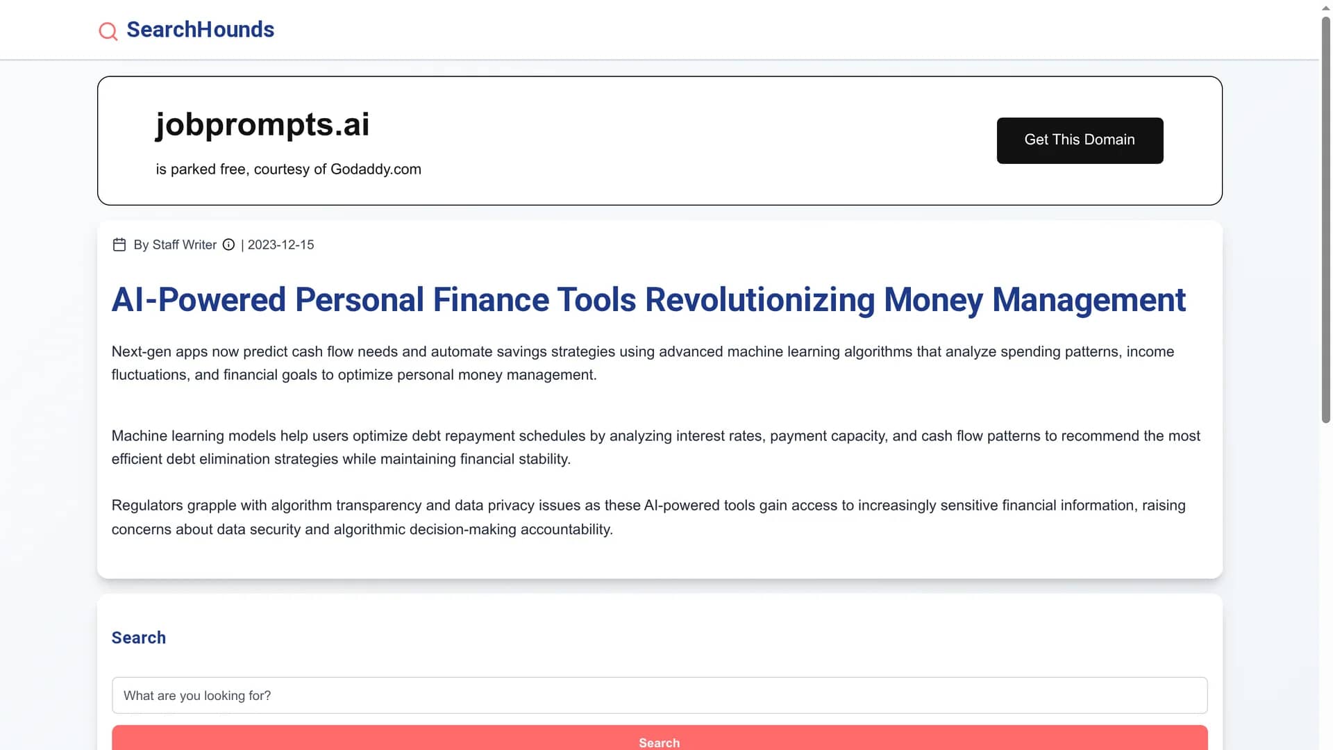 job-prompts homepage