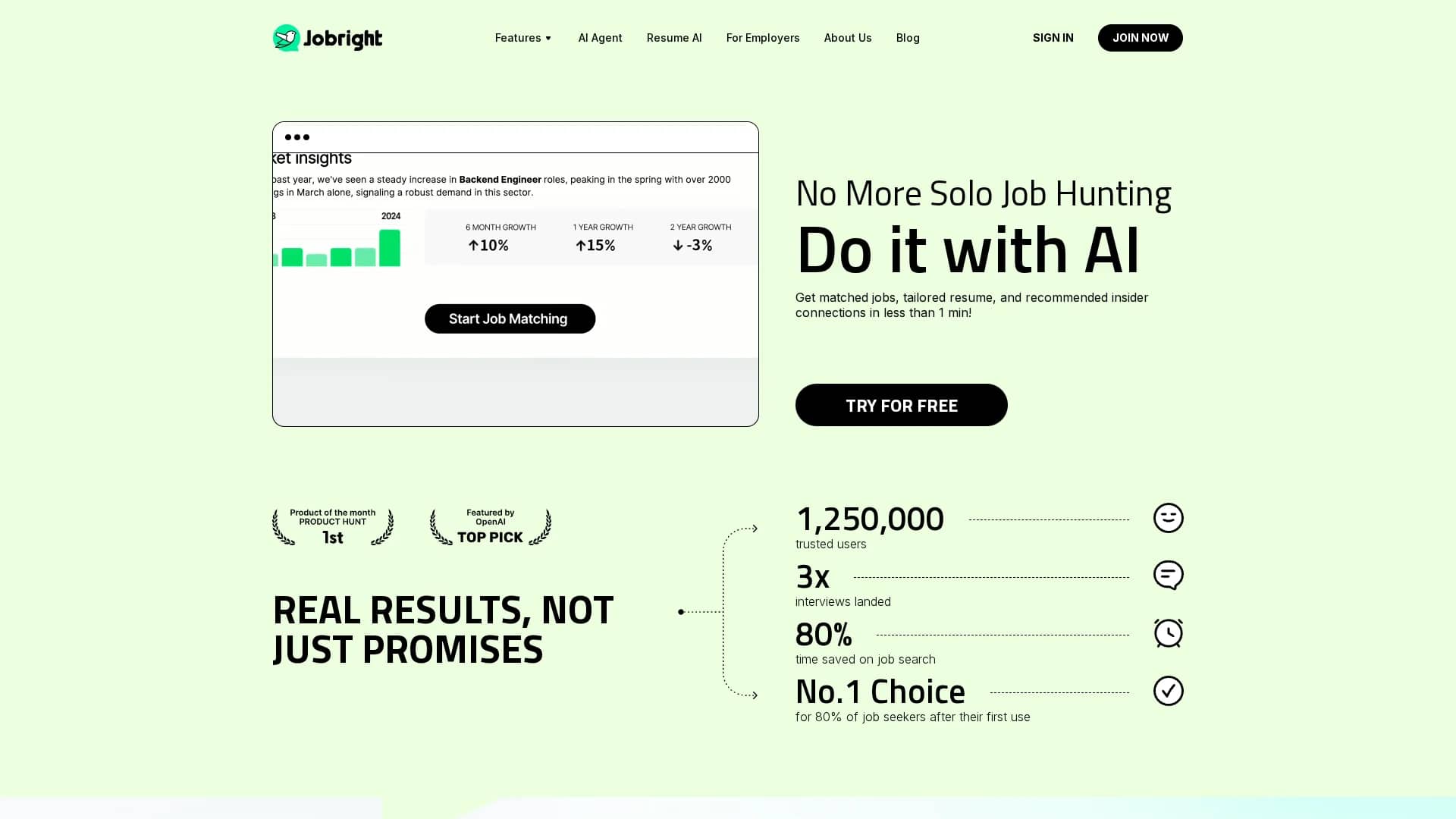 job-right-ai homepage