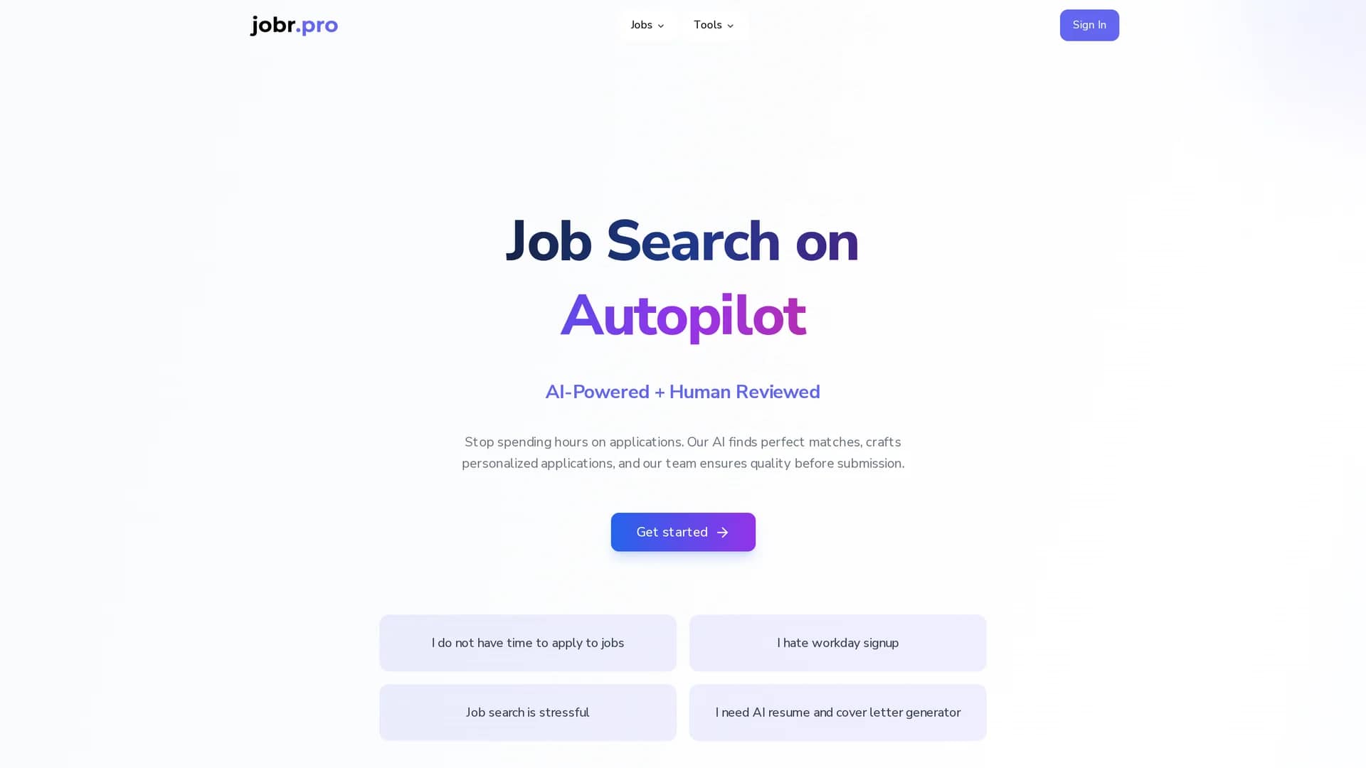 jobr-pro homepage