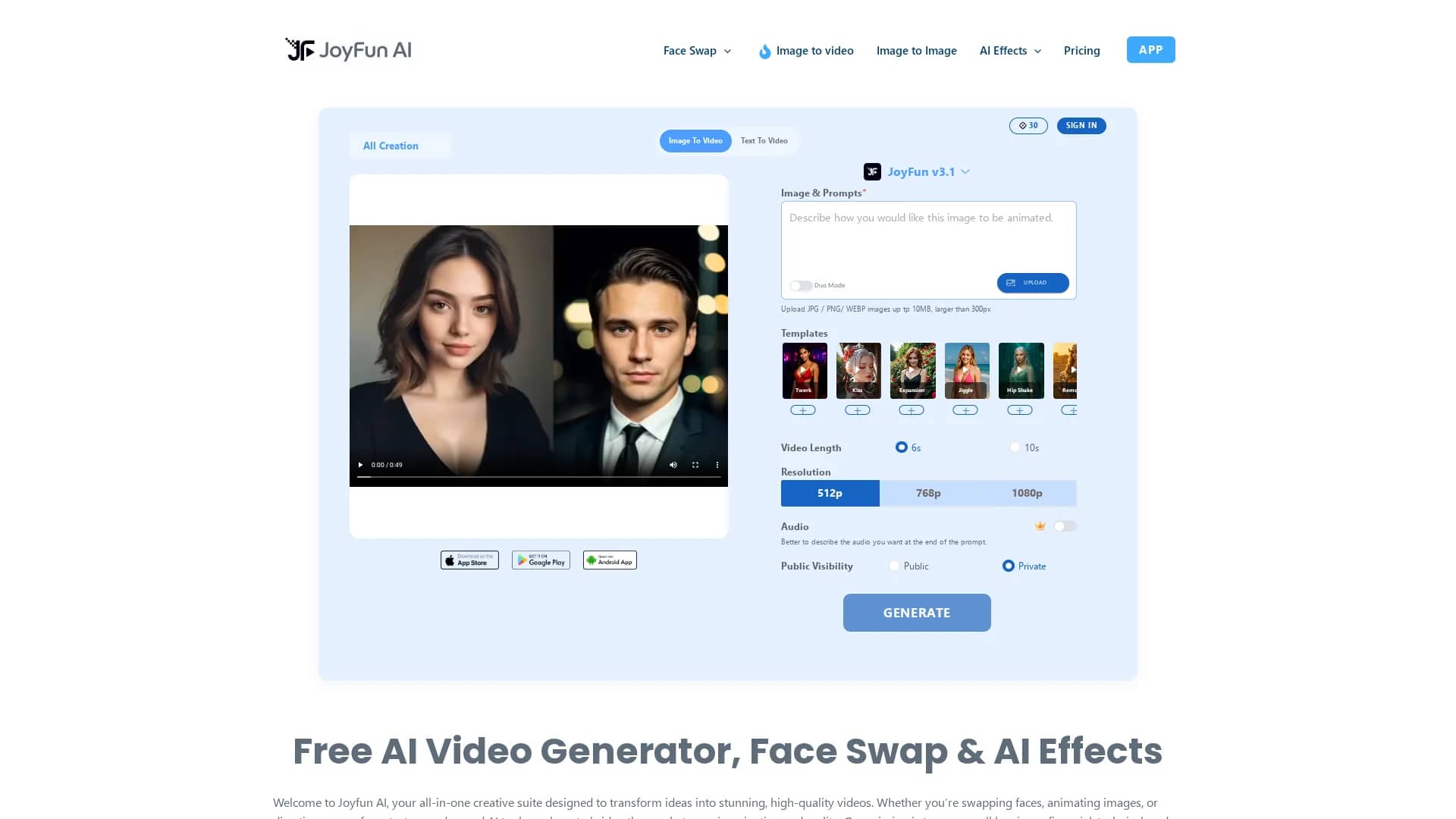 joyfun-ai homepage