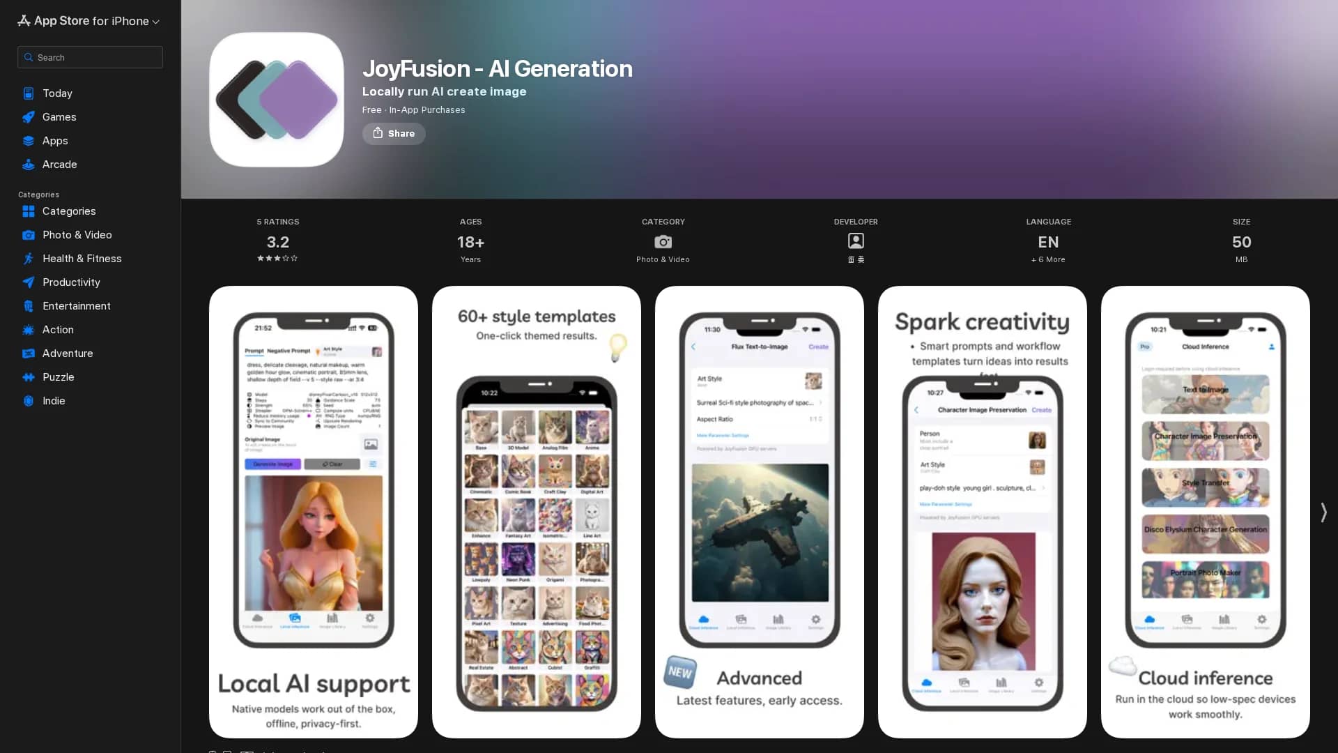 joyfusion-ai-generation homepage