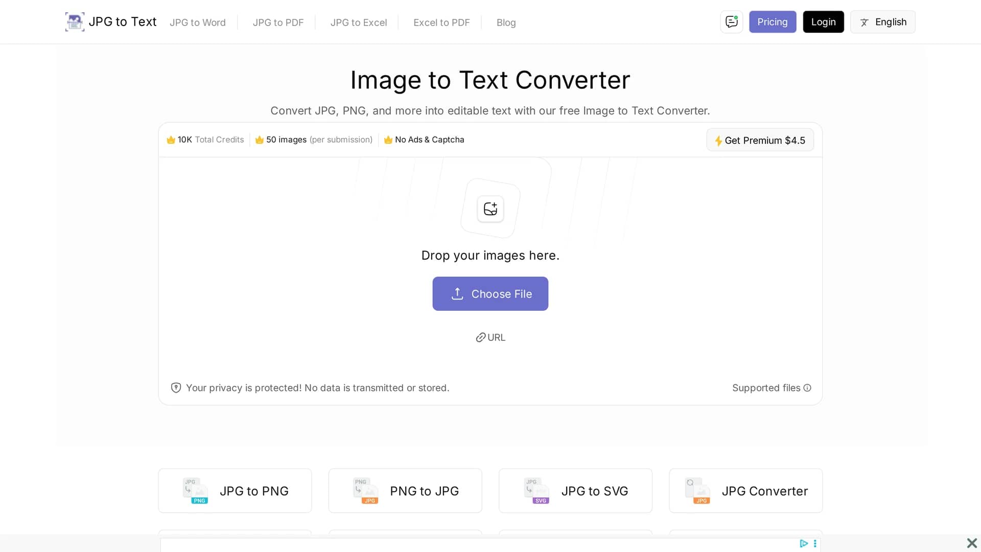 jpg-to-text homepage