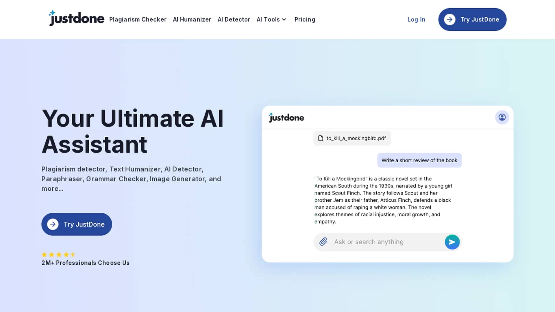 justdone-ai homepage