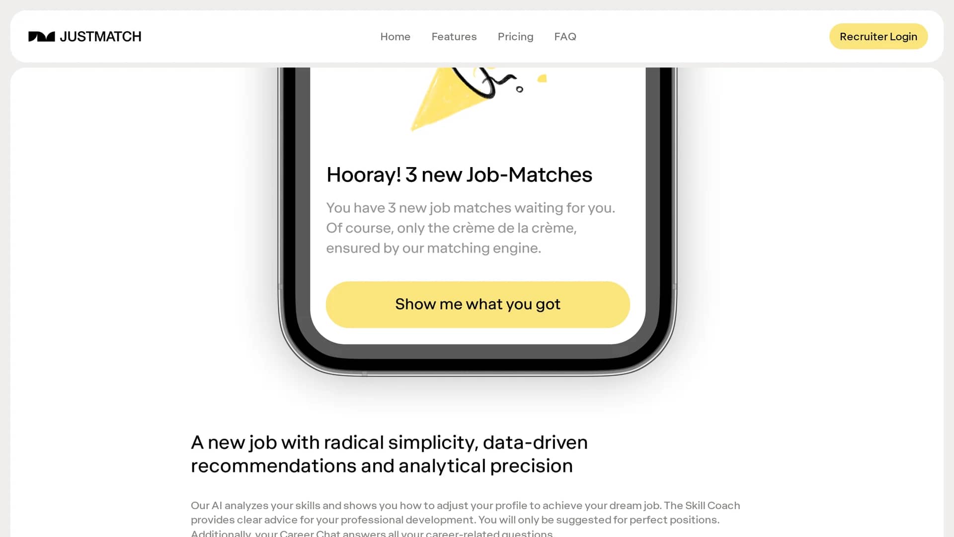 justmatch homepage