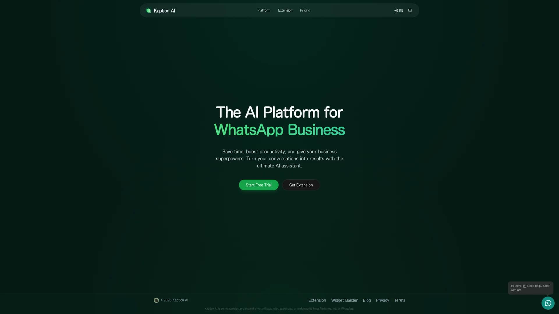 kaption-ai homepage