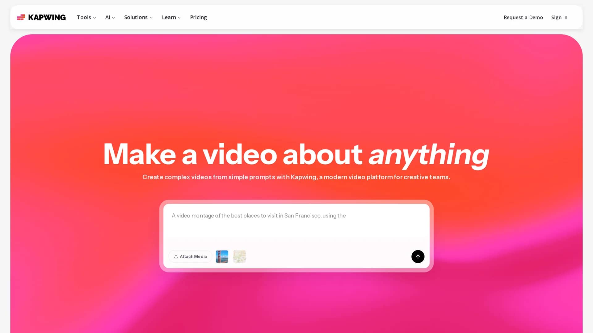 kapwing homepage