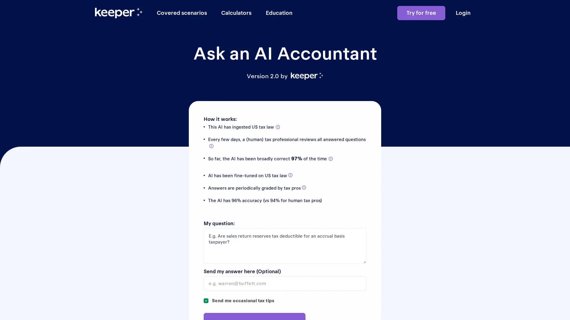 keepertax homepage