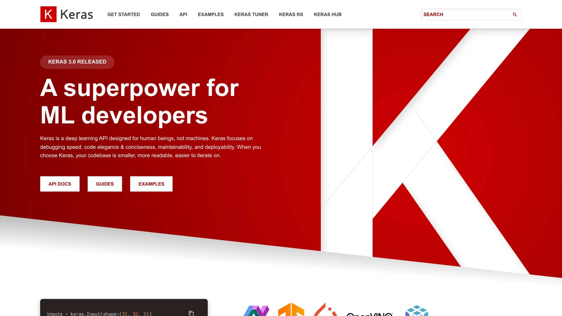 keras homepage