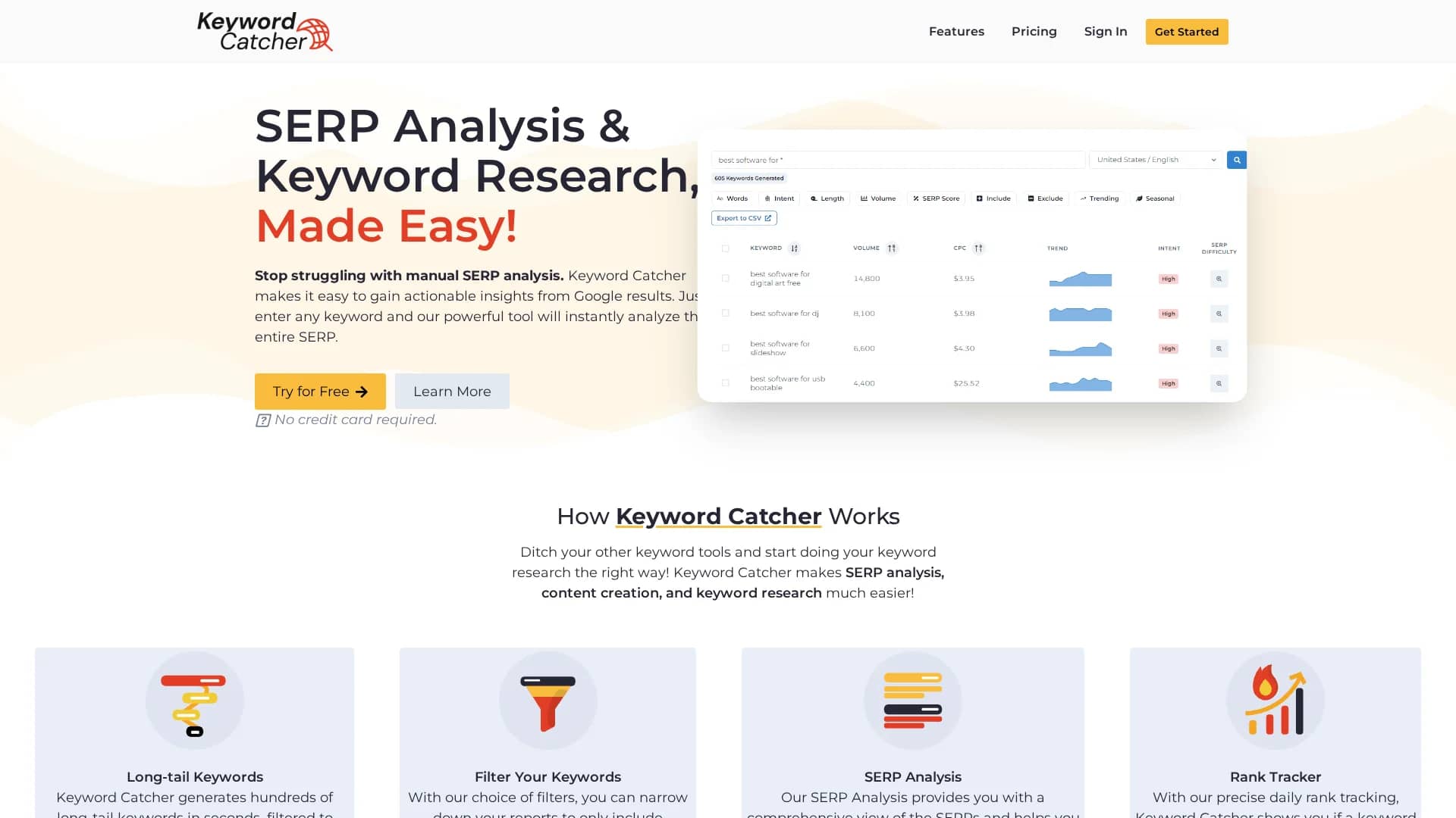 keyword-catcher homepage