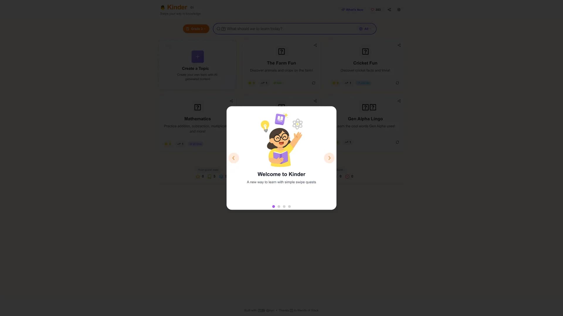 kinder-games homepage