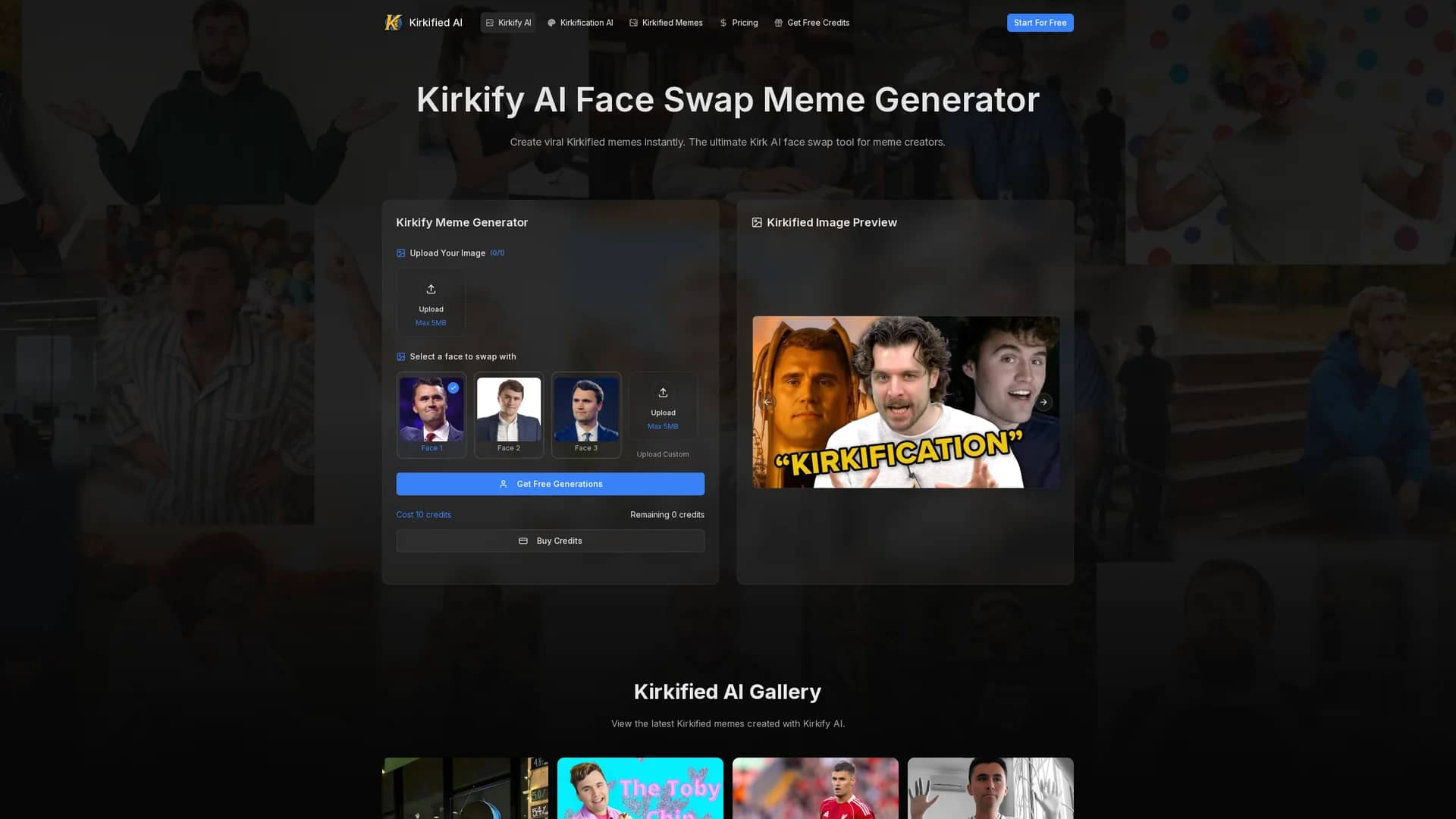 kirkify homepage