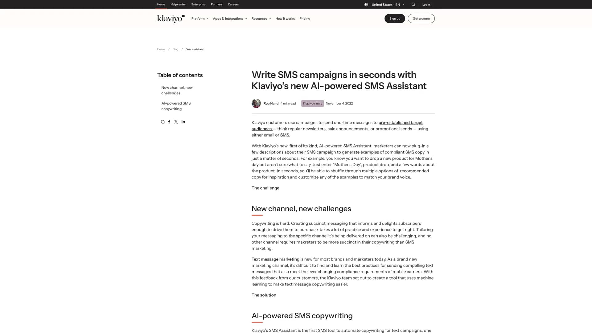 klaviyo-sms-assistant homepage