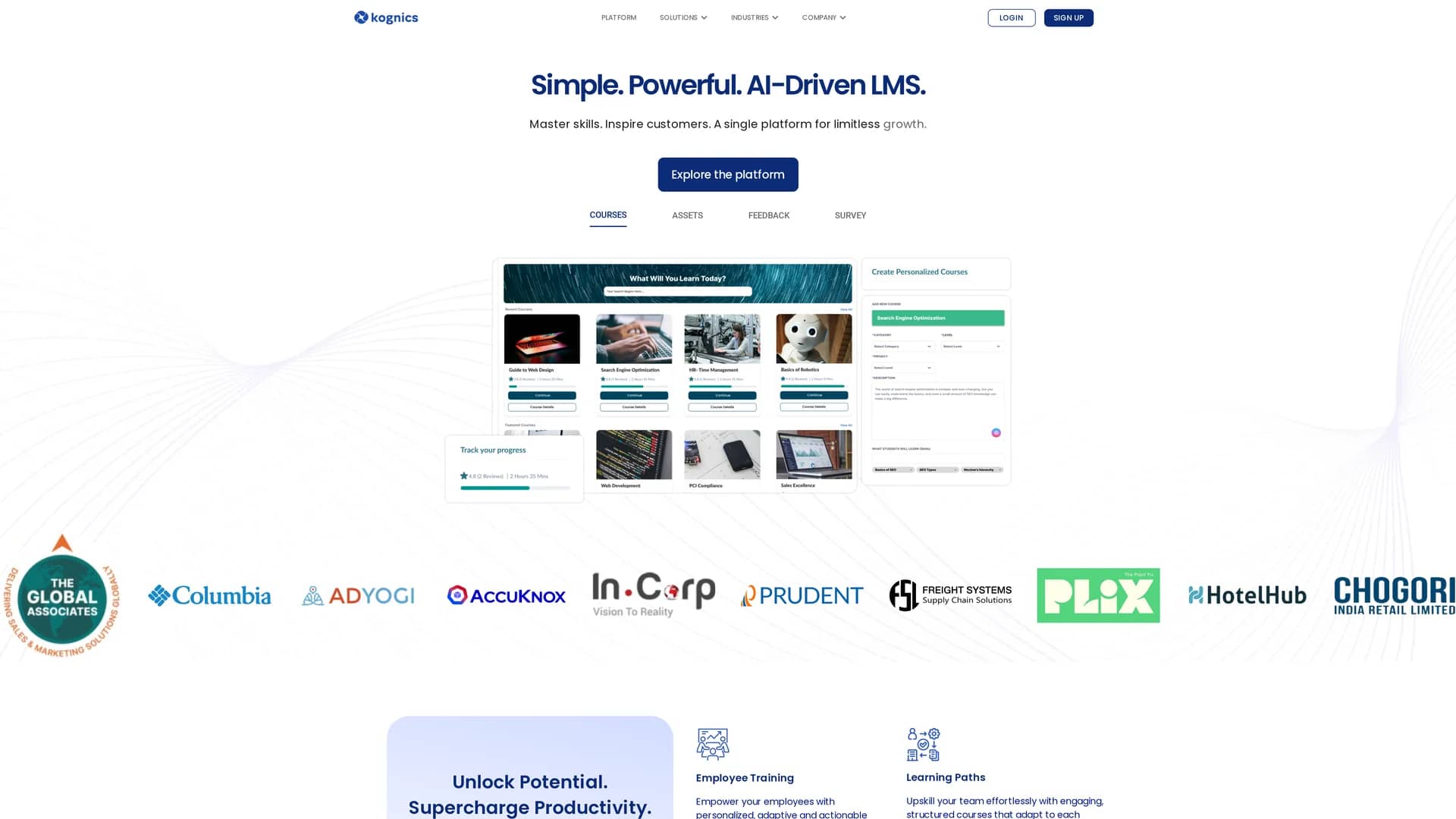 kognics-lms homepage