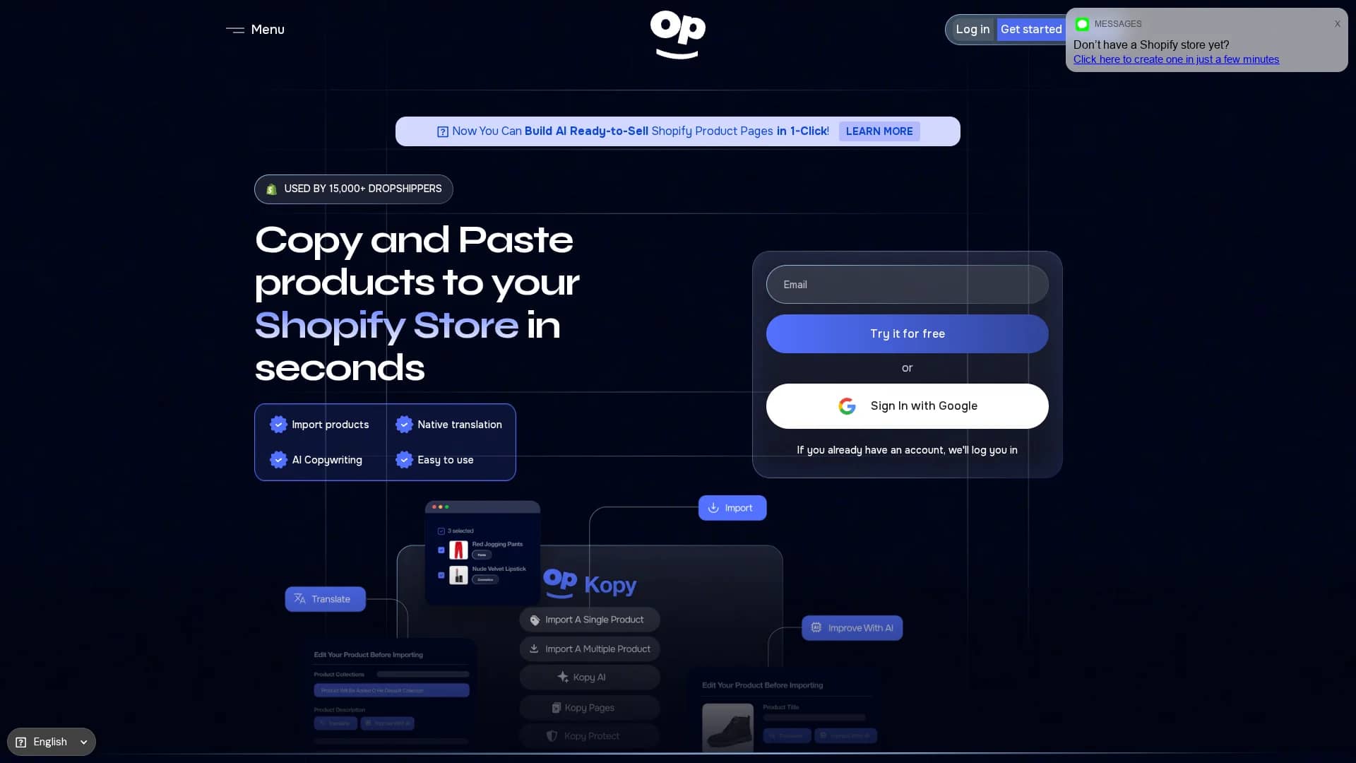 kopy homepage