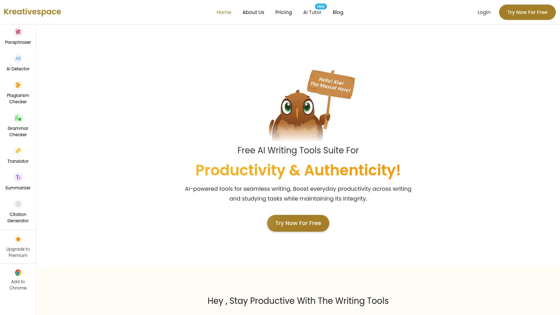kreativespace homepage