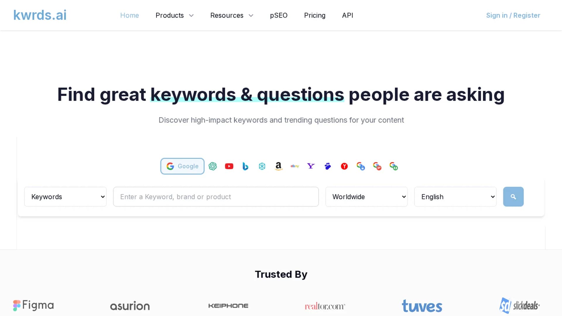 kwrds-ai homepage