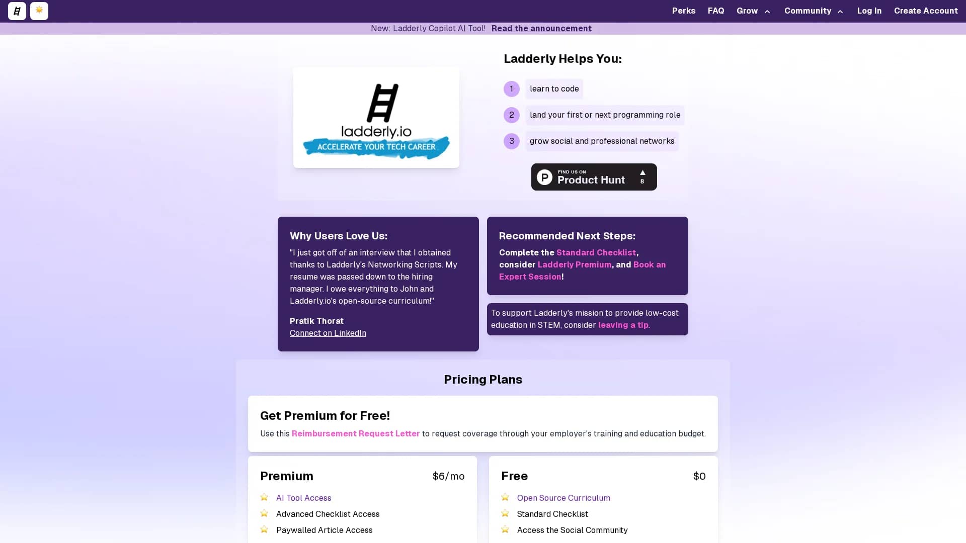 ladderly-io homepage