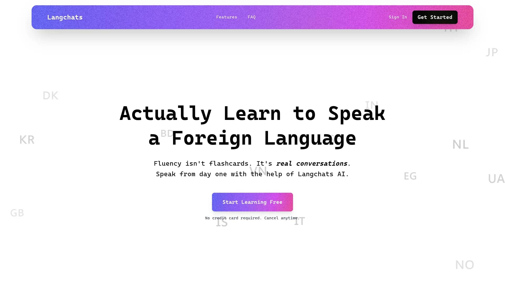 langchats homepage