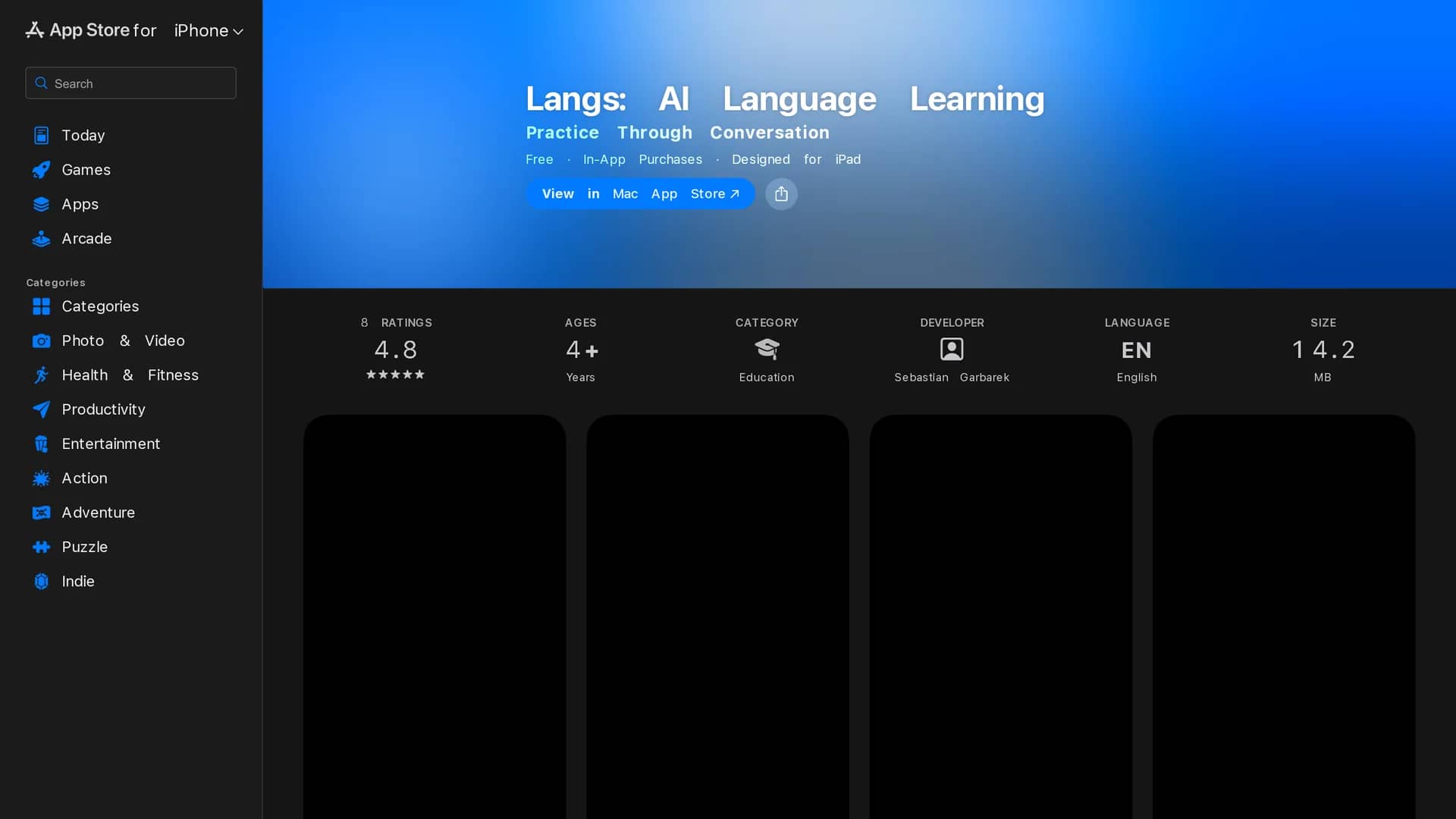 langs-ai-language-learning homepage
