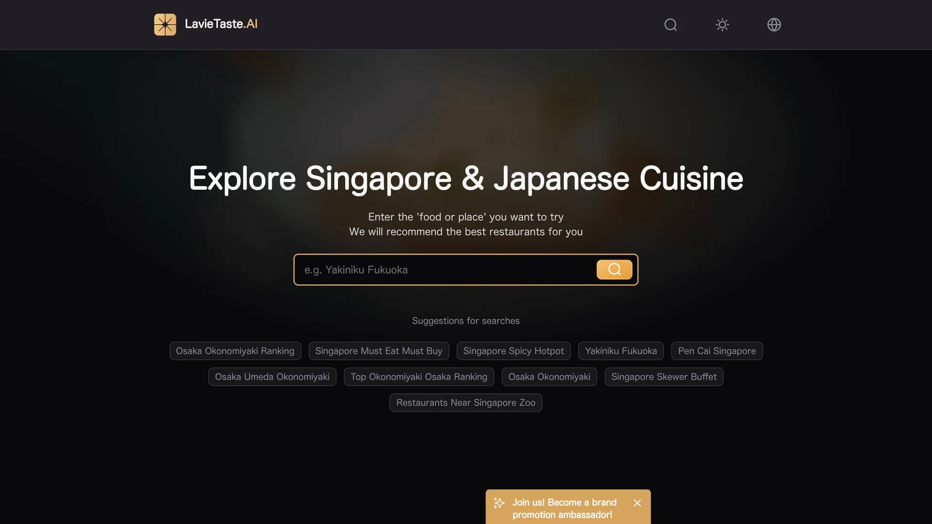 lavietaste-ai homepage