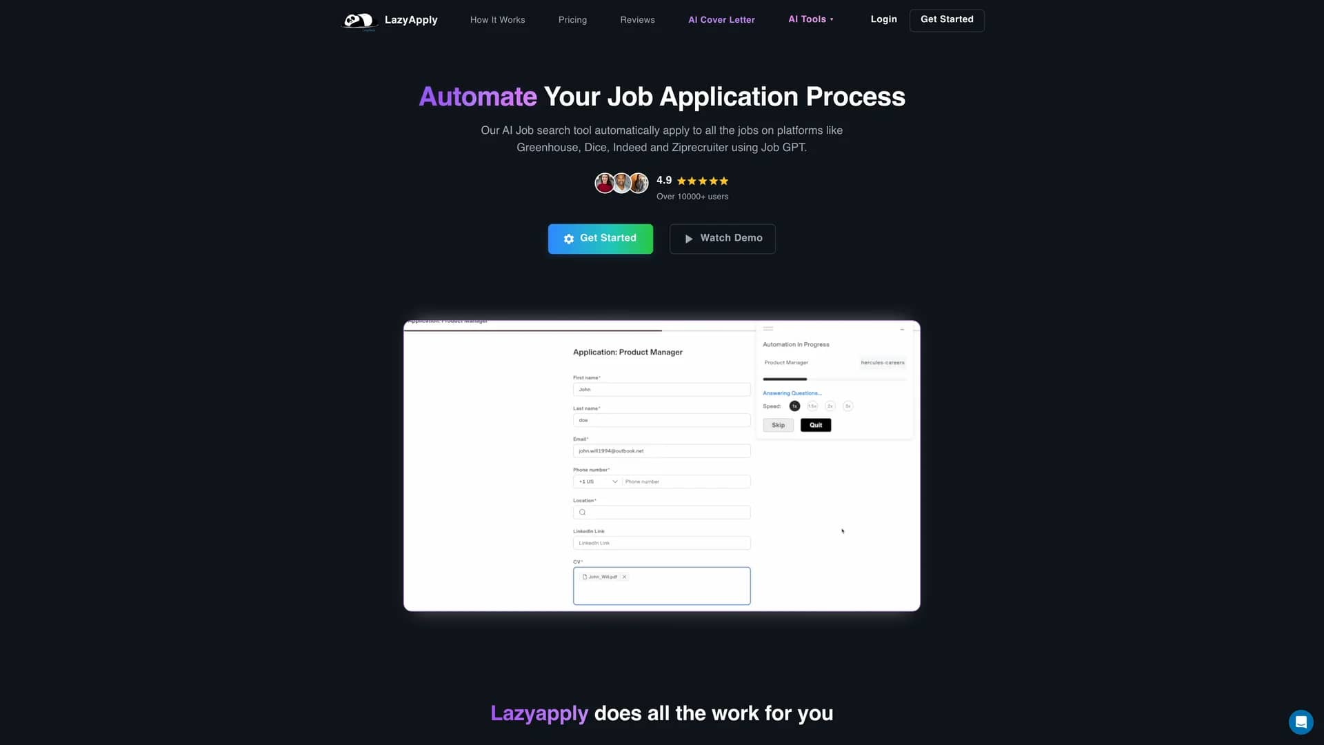 lazyapply-com homepage