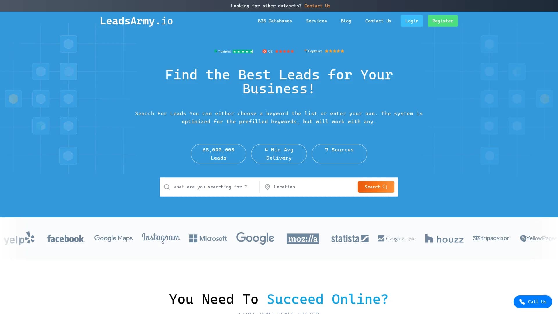 leadsarmy-io homepage