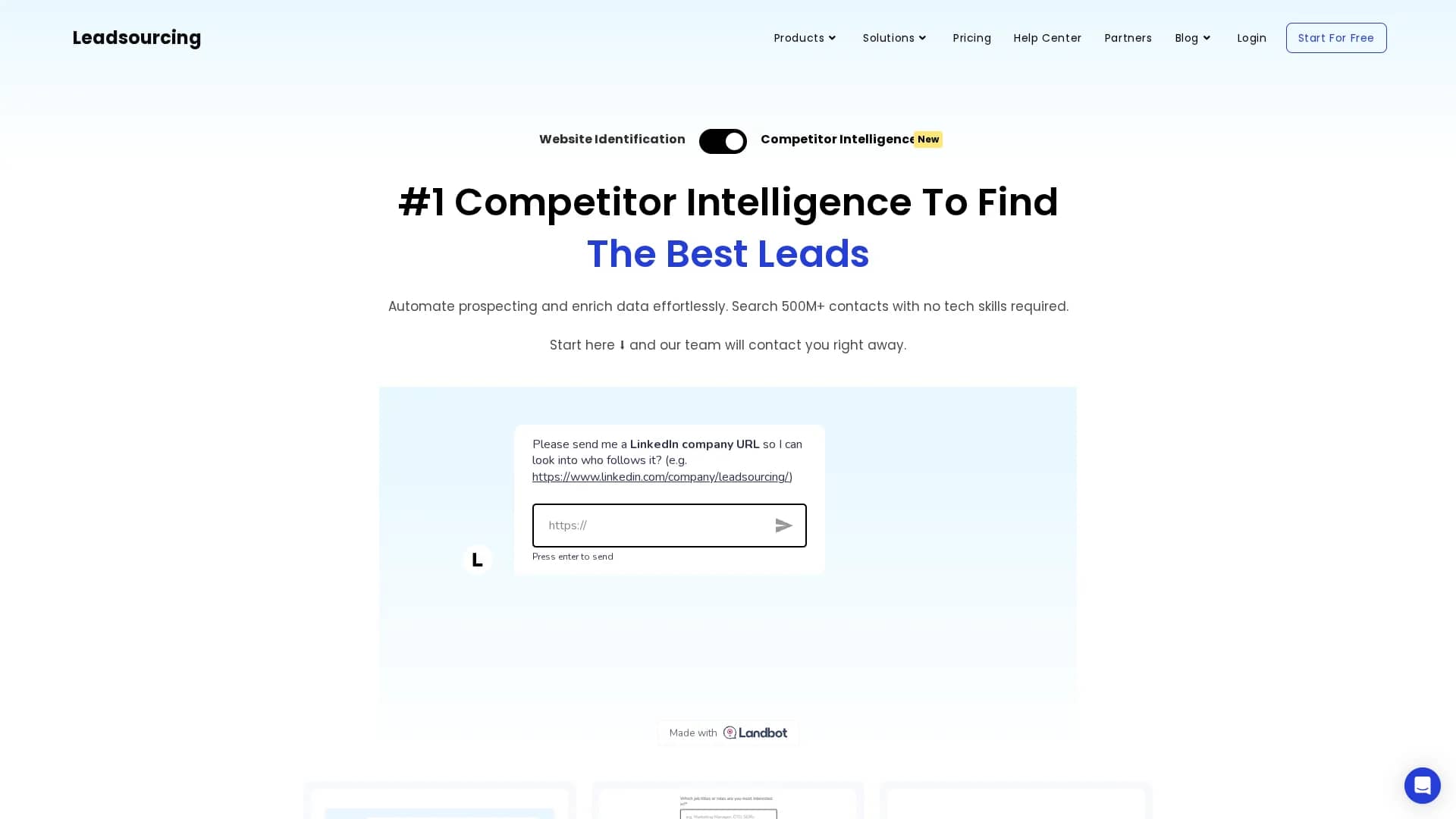 leadsourcing homepage