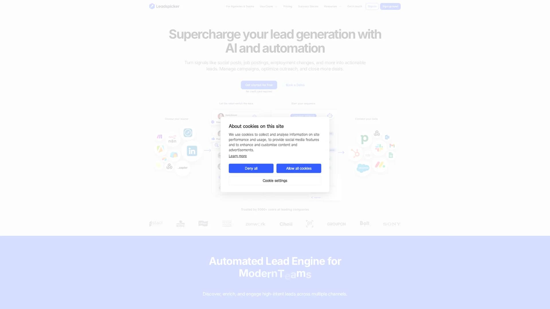leadspicker homepage