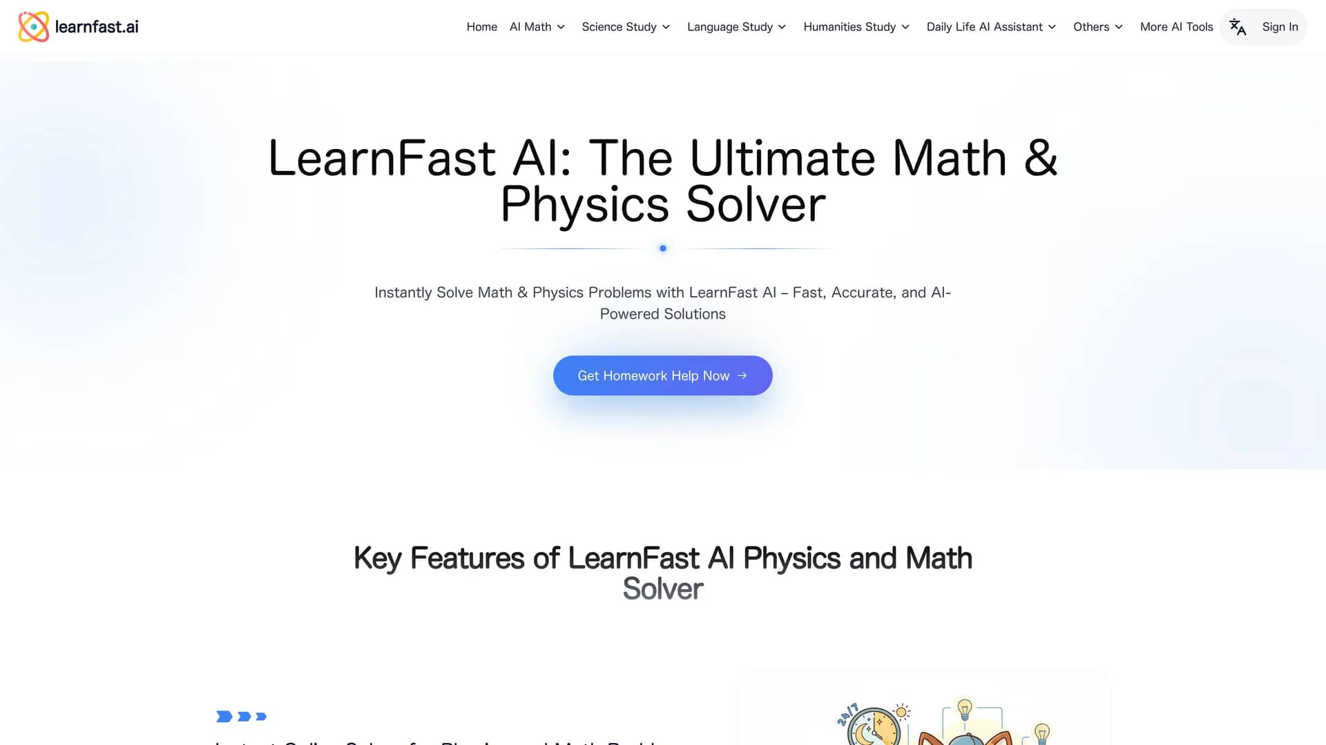 learnfast-ai homepage